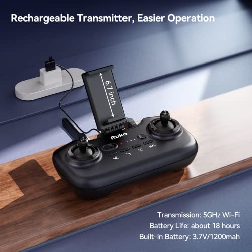 Ruko U11S Drones with Camera for Adults 4k, 40 Mins Flight Time, Foldable FPV GPS Drones for Beginners with Live Video, Follow Me, Auto Return Home, Encircling Flight(2 Batteries and Carrying Case)