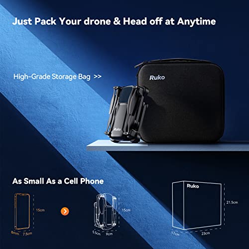 Ruko U11S Drones with Camera for Adults 4k, 40 Mins Flight Time, Foldable FPV GPS Drones for Beginners with Live Video, Follow Me, Auto Return Home, Encircling Flight(2 Batteries and Carrying Case)