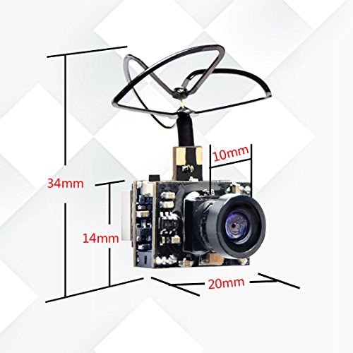 Wolfwhoop WT02 600TVL Ultra Micro AIO Camera and 200mW 5.8GHz Video Transmitter with Clover Antenna for FPV Indoor Racing