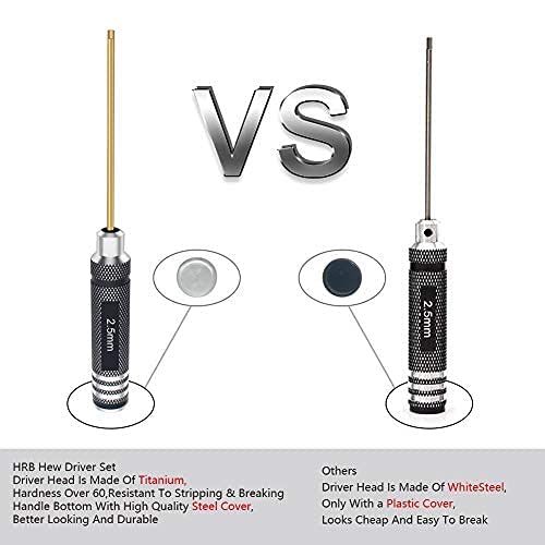 HRB 4pcs 1.5mm 2.0mm 2.5mm 3.0mm Hex Screw Driver Set Titanium Hexagon Screwdriver Wrench Tool Kit for Multi-Axis FPV Racing Drone RC Quadcopter Helicopter Car Models