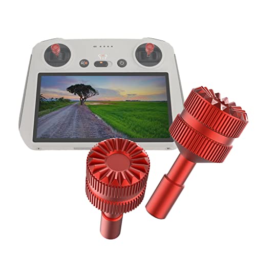 Mini 3 Pro Control Sticks for DJI RC Remote Controller Camera Drone Quadcopter Accessories, Aluminum Joystick Thumb Stick Cover Rocker Grips (Red)