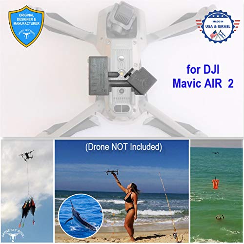 Professional Release and Drop device for DJI Mavic AIR 2, for Drone Fishing, Bait Release, Payload Delivery, Search & Rescue, Fun Activities. - Free Drop Parachute Included -