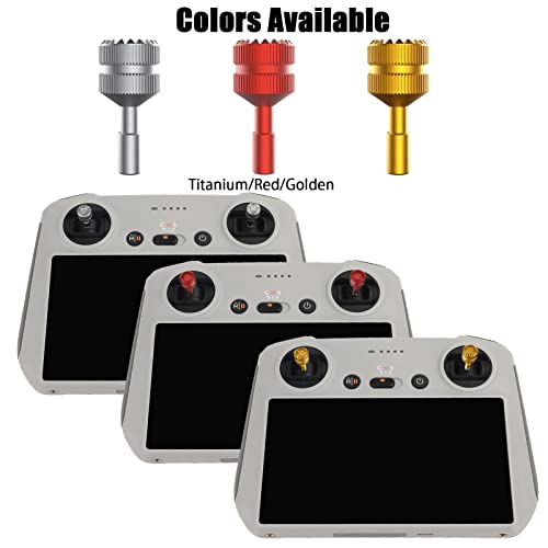 Mini 3/Mini 3 Pro Control Sticks for DJI RC Remote Controller Camera Drone Quadcopter Accessories, Aluminum Joystick Thumb Stick Cover Rocker Grips (Gold)
