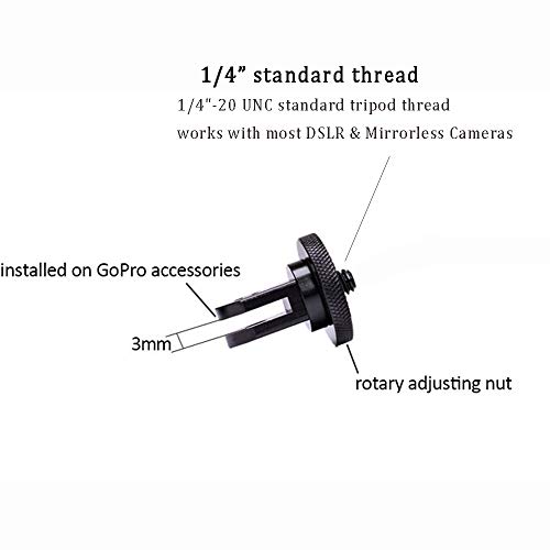 Aluminum Camera Mount Adapter Compatible for GoPro,DJI Osmo Action Cameras | ¼-20 Conversion Adapter for GoPro Mounting System| Mount Your Camera to Any GoPro or Other Action Cameras Mount Accessory