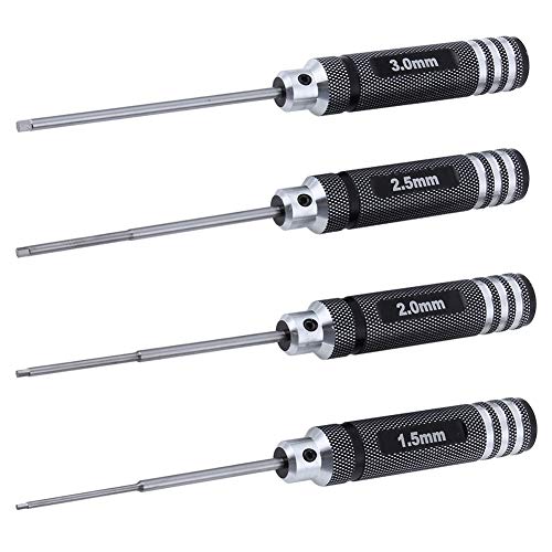 Hobbypark 4pcs Hex Screw Driver Set (1.5mm 2.0mm 2.5mm 3.0mm) RC Repair Tools Kit for RC Helicopter Car Drone Multi-Axis