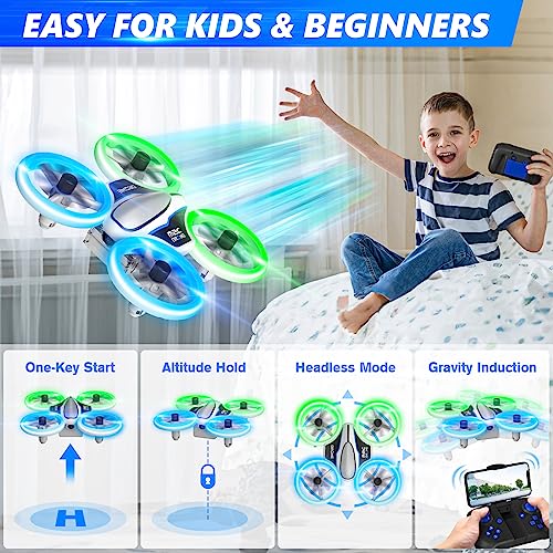 AVIALOGIC Mini Drone with Camera for Kids - 1080P HD FPV Drones Small Portable Indoor RC Quadcopter, LED Remote Control Helicopter Plane Flying Cool Toys Gifts for Teen Boys Girls Beginners