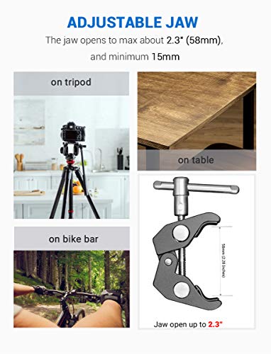 SMALLRIG Cool Ballhead Arm Super Clamp Mount Multi-Function Double Ball Adapter with Bottom Clamp for Ronin-M, Ronin MX, Freefly MOVI - 1138