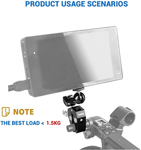SMALLRIG Cool Ballhead Arm Super Clamp Mount Multi-Function Double Ball Adapter with Bottom Clamp for Ronin-M, Ronin MX, Freefly MOVI - 1138
