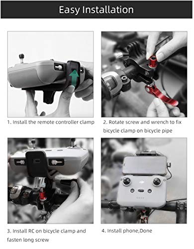 O'woda Mavic Air 2 Bicycle Remote Control Mount Bike Clip RC Holder for DJI Mavic Mini 2 / Mavic Air 2 Drone Aerial Photography Accessory