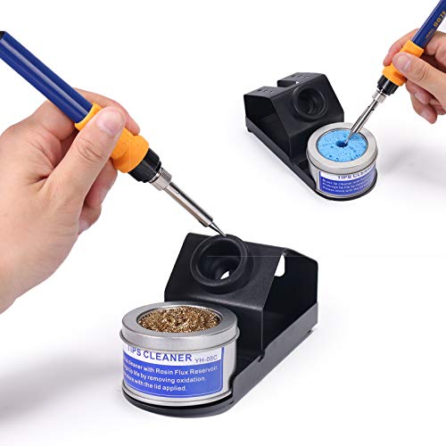 Yihua 939D+ Digital Soldering Station, 75W Equivalent with Precision Heat Control (392°F to 896°F) and Built-in Transformer. ESD Safe, Lead Free with °C/°F display + 5 Solder Tips, Solder & 3 Extras