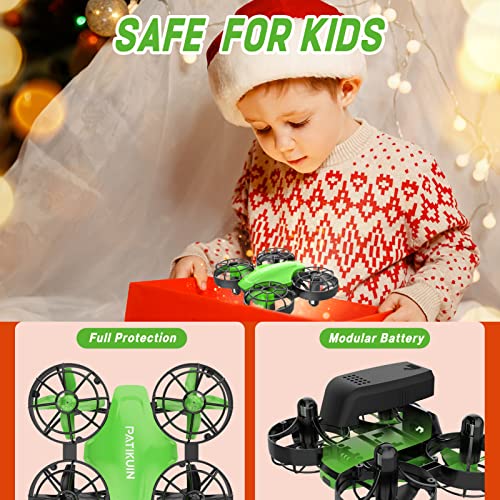 Mini Drones for Kids,PATIKUIN S100 RC Drone with Emergency Stop for Beginners,Nano RC Helicopter Quadcopter with Auto Hovering 3D Flip Remote Control Headless Mode 3 Batteries Gift Choice for Boys and Girls