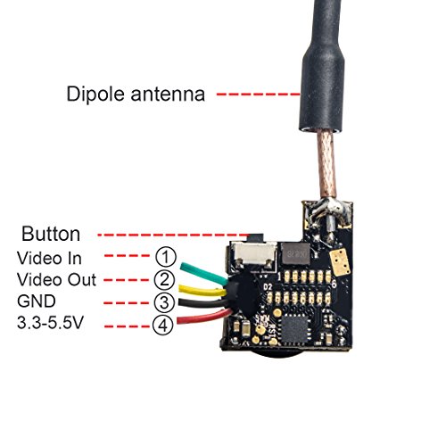 Wolfwhoop WT07 Micro 5.8GHz 25mW FPV Transmitter and 600TVL Camera with OSD Interface for FPV Quadcopter Drone