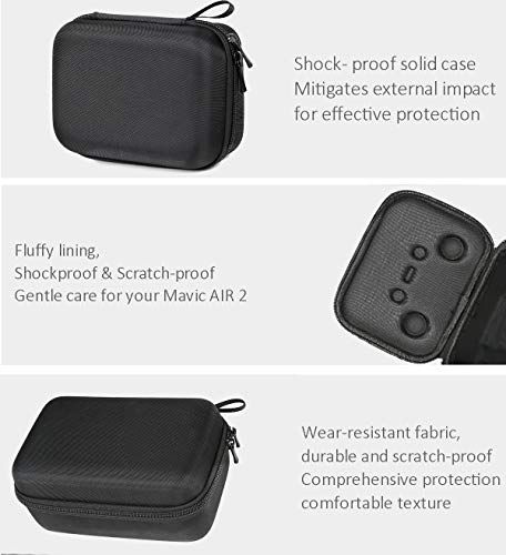 O'woda Drone Body and Remote Control Storage Bag Waterproof Portable Case Protector for DJI Mavic AIR 2 Accessories (Black, 2 Pack)