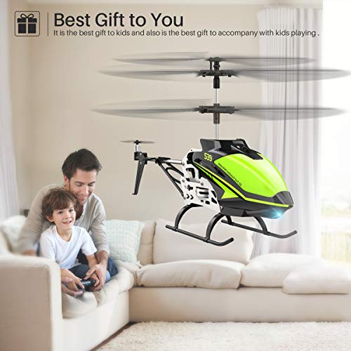 SYMA RC Helicopter, S39 Aircraft with 3.5 Channel,Bigger Size, Sturdy Alloy Material, Gyro Stabilizer and High &Low Speed, Multi-Protection Drone for Kids and Beginners to Play Indoor-Green