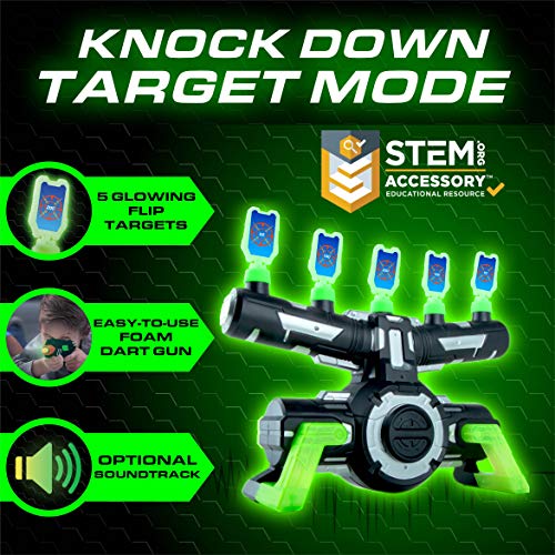 USA Toyz Astroshot Zero GX Glow in The Dark Shooting Games - Target Practice Toys for Boys and Girls with Foam Dart Gun, 10 Floating Ball Targets, and 5 Flip Targets