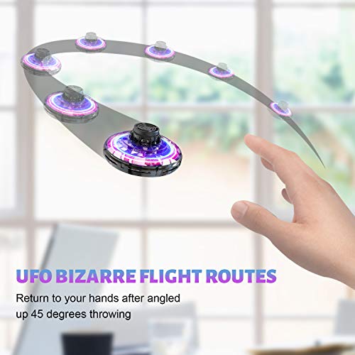 Hand Operated Drones for Kids or Adults, Flying Spinner Mini Drones, 360Â° Rotation Flying Ball Drones with Shinning LED Lights, Small UFO Toys for Indoor Outdoor Boys Girls Gift