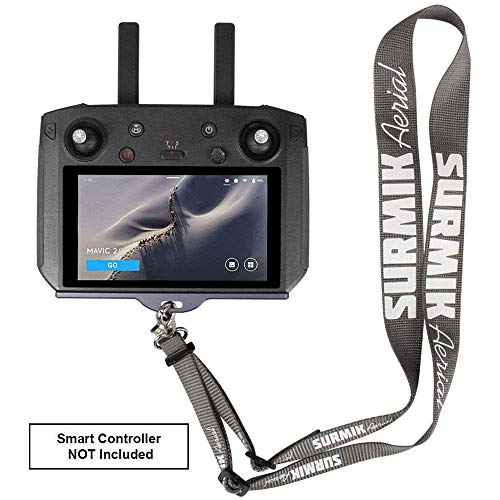 SYMIK Neck Strap Aluminum Bracket and Neck Strap (Lanyard) Combo for DJI Smart Controller; Works with Mavic Air 2, Mavic Mini 2, Mavic 2 Pro/Zoom Drone with Smart Controller