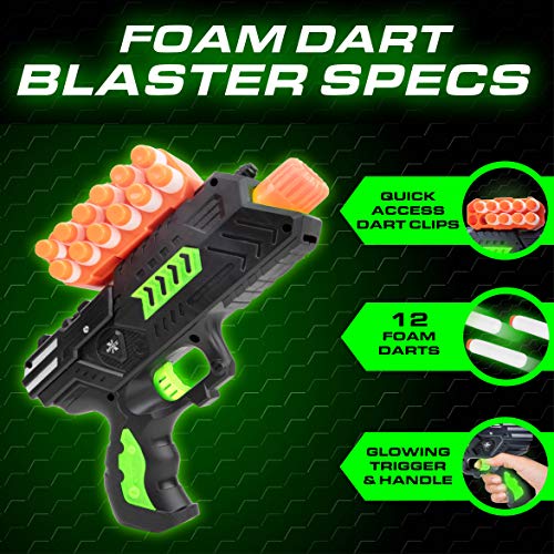 USA Toyz Astroshot Zero GX Glow in The Dark Shooting Games - Target Practice Toys for Boys and Girls with Foam Dart Gun, 10 Floating Ball Targets, and 5 Flip Targets