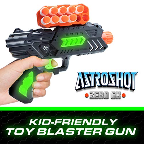 USA Toyz Astroshot Zero GX Glow in The Dark Shooting Games - Target Practice Toys for Boys and Girls with Foam Dart Gun, 10 Floating Ball Targets, and 5 Flip Targets