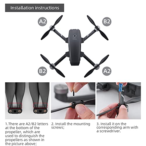 JOYSOG HS720 HS720e Drone Propellers Drone Folding Propeller Blades Replacement Spare Parts for Holy Stone HS720/HS720E Drone Accessories (2 Sets / 8Pcs)