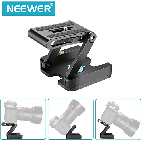 Neewer Z Flex Tilt Ball Head with Quick Shoe QR Plate Bracket for Camera Aluminium Alloy with Bubble Level for Canon Nikon Sony Camcorder Tripod Guide Slide