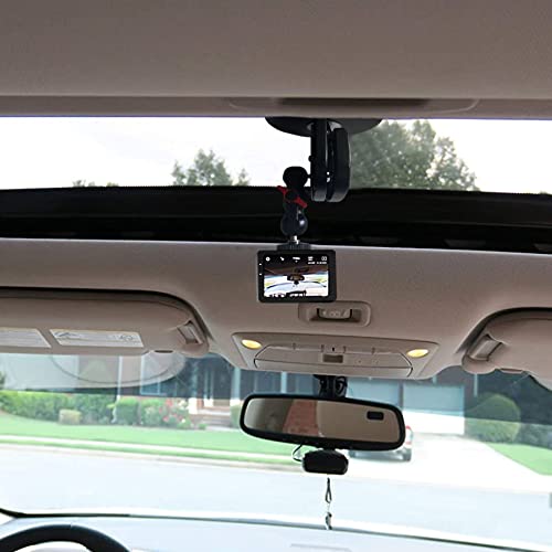 NUNET Suction Cup Mount for Heavy Duty DSLR/NuCam WR/Gopro, Strong 5" Diameter Suction Base ABS, Perfect for Car/Boat/Windshield/Window, Aluminum with 360° Camera Rotation Ball Head with Safety Tether