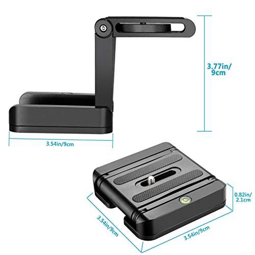 Neewer Z Flex Tilt Ball Head with Quick Shoe QR Plate Bracket for Camera Aluminium Alloy with Bubble Level for Canon Nikon Sony Camcorder Tripod Guide Slide
