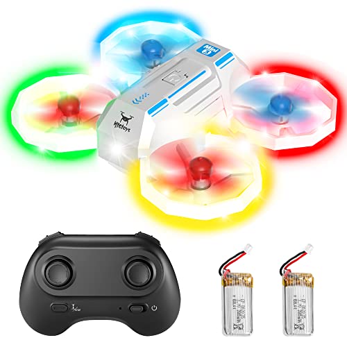 HYG Toys Mini Drones for Kids, RC Drone with Turn Signal Light, Small RC Quadcopter for Beginners, 3D Flips, Headless Mode, and Multiple light modes, 2 Drone Batteries