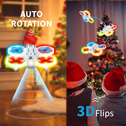 HYG Toys Mini Drones for Kids, RC Drone with Turn Signal Light, Small RC Quadcopter for Beginners, 3D Flips, Headless Mode, and Multiple light modes, 2 Drone Batteries