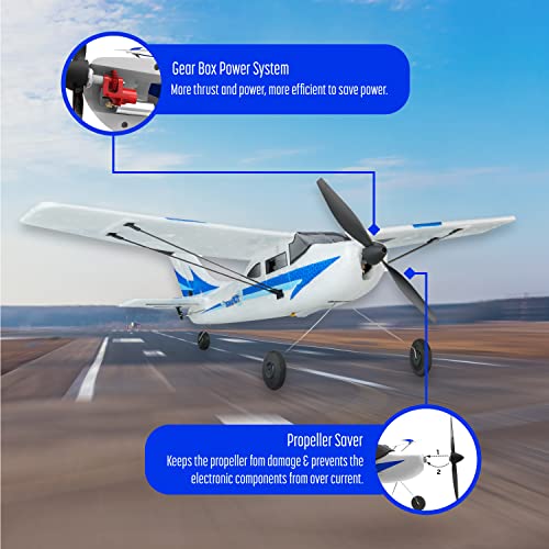 Top Race Rc Plane 3 Channel Remote Control Airplane Ready to Fly Rc Planes for Adults, Easy & Ready to Fly, Great Gift Toy for Adults or Advanced Kids, Upgraded with Propeller Saver (TR-C285G)