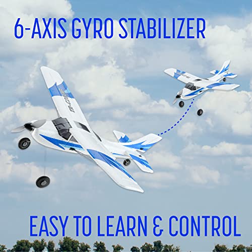 Top Race Rc Plane 3 Channel Remote Control Airplane Ready to Fly Rc Planes for Adults, Easy & Ready to Fly, Great Gift Toy for Adults or Advanced Kids, Upgraded with Propeller Saver (TR-C285G)