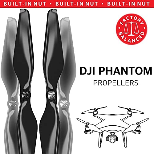 Master Airscrew MAS Upgrade Propellers for DJI Phantom with Built-in Nut in Black - x4 in Set