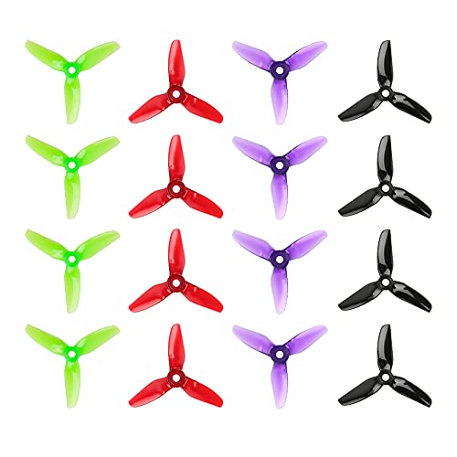 16pcs HQProp 3x4x3V1S Tri-Blade Propeller 3 inch Props for RC FPV Drone Quadcopter (4sets, Mix Color)