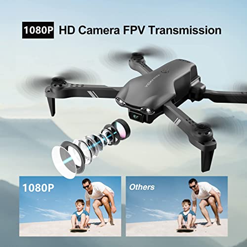 DRONEEYE 4DV13 Drone for kids Adults with 1080P HD FPV Camera, Foldable Mini RC Quadcopter With Waypoint, Functions,Headless Mode,Altitude Hold,Gesture Selfie,3D Flips,Beginners Toys Gifts
