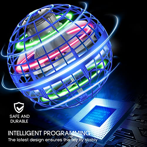 Flying Orb Ball Toys Soaring Hover Pro Boomerang Spinner Hand Controlled Mini Drone Globe Shape Spinning Safe for Kids Adults Outdoor Indoor by Tikduck (Blue)