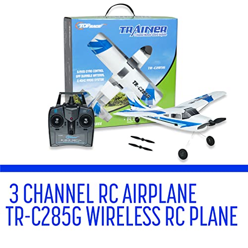 Top Race Rc Plane 3 Channel Remote Control Airplane Ready to Fly Rc Planes for Adults, Easy & Ready to Fly, Great Gift Toy for Adults or Advanced Kids, Upgraded with Propeller Saver (TR-C285G)