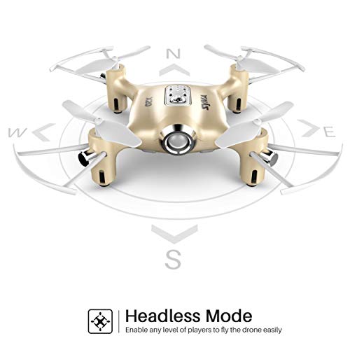 Newest Syma X20 Mini Pocket Drone Headless Mode 2.4Ghz Nano LED RC Quadcopter Altitude Hold Gold