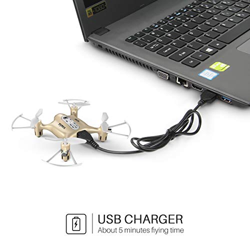 Newest Syma X20 Mini Pocket Drone Headless Mode 2.4Ghz Nano LED RC Quadcopter Altitude Hold Gold