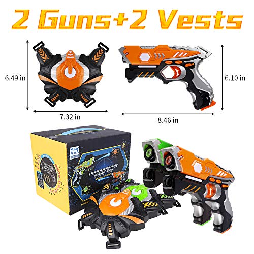 HISTOYE Lazer Laser Tag for Kids Adults Laser Tag Sets with Gun and Vest Laser Guns Toys for 5 6 7 8 9 10 11+ Year Old Boys Girls Age up Party 2 Multiplayers Indoor Outdoor Battle Games
