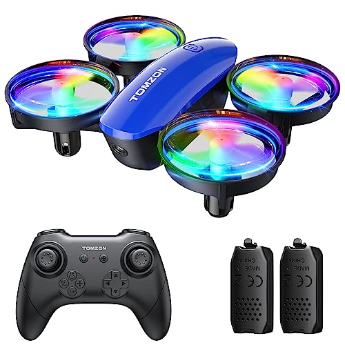 TOMZON A23 Mini Drone for Kids and Beginners, RC Toy Drone with Throw to Go, Easy to Learn, Auto-rotation, 3D Flips, Circle Fly, Headless Mode, 2 Batteries, Gift for Boys and Girls, Blue