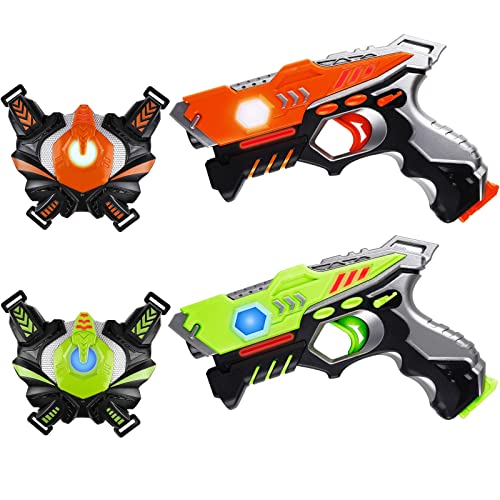 HISTOYE Lazer Laser Tag for Kids Adults Laser Tag Sets with Gun and Vest Laser Guns Toys for 5 6 7 8 9 10 11+ Year Old Boys Girls Age up Party 2 Multiplayers Indoor Outdoor Battle Games