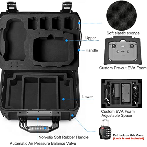 LEKUFEE Hard Carrying Case Compatible with DJI Air 2S Drone/Mavic Air 2 Drone Combo Quadcopter and New DJI RC Pro or DJI Smart Controller and DJI Mavic Air 2 Drone Accessories (Only Black Case)