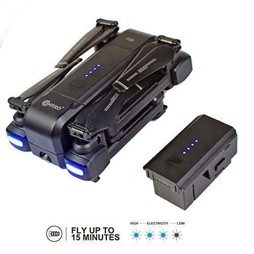 Contixo F22 Plus Foldable GPS Drone with Camera for Adults - 40 Mins Max Flight Time - 1080p HD FPV Gimbal Quadcopter - Multiple GPS Functions for all experience levels - 2 Batteries and Carrying Case