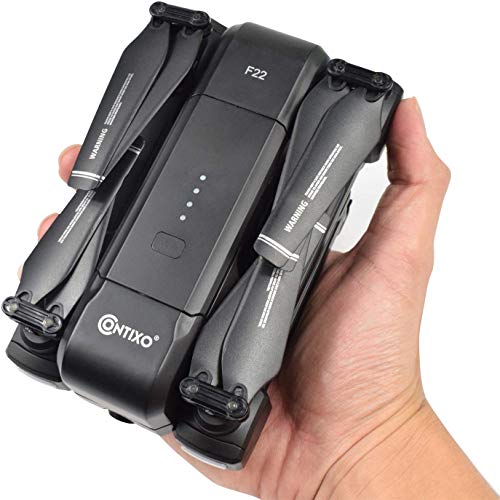 Contixo F22 Plus Foldable GPS Drone with Camera for Adults - 40 Mins Max Flight Time - 1080p HD FPV Gimbal Quadcopter - Multiple GPS Functions for all experience levels - 2 Batteries and Carrying Case
