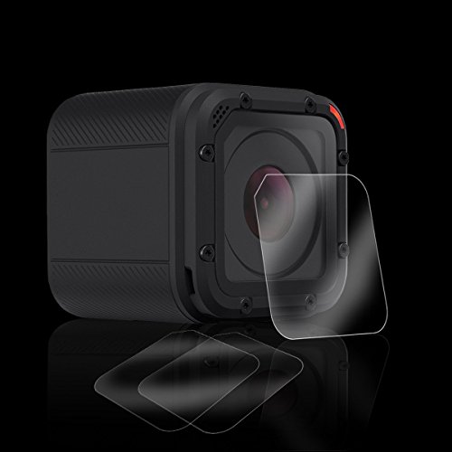 [6 Pack] Tempered Glass Screen Protector for Gopro Hero 4 Session Hero 5 Session (4-Pack) & Lens Cap Cover (2-Pack) By Akwox