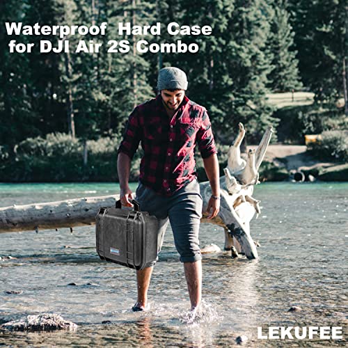 LEKUFEE Hard Carrying Case Compatible with DJI Air 2S Drone/Mavic Air 2 Drone Combo Quadcopter and New DJI RC Pro or DJI Smart Controller and DJI Mavic Air 2 Drone Accessories (Only Black Case)