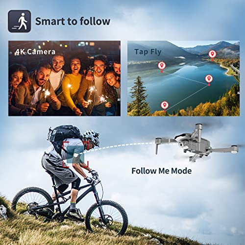 4DRC F3 GPS Drone 4K with FPV Camera Live Video,Foldable Drone for Adults,RC Quadcopter for Beginners,with Auto Return Home, Follow Me,Dual Cameras,Waypoints, Long Control Range,1 Extra Battery+Pack