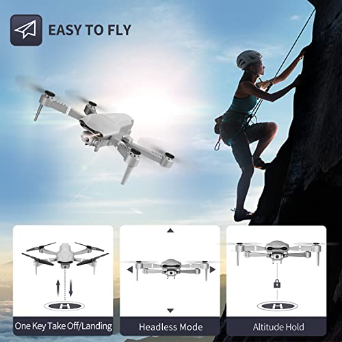 4DRC F3 GPS Drone 4K with FPV Camera Live Video,Foldable Drone for Adults,RC Quadcopter for Beginners,with Auto Return Home, Follow Me,Dual Cameras,Waypoints, Long Control Range,1 Extra Battery+Pack