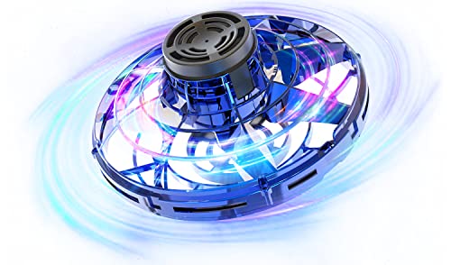 GOOLY Flying Spinner Mini Drone, Hand Operated Drones for Kids Adults, Flying Ball Toy with 360Â° Rotating LED Lights Indoor Outdoor, Stress Relief UFO Drone Toys for Boys Girls Gift