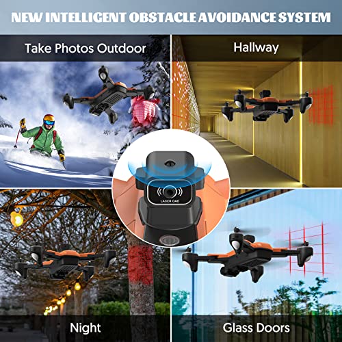 Drones with Camera for Adults, Mini Drone for Kids Age 8-12, Beginners RC Quadcopter FPV Video Cool Ideas Boys Toys Gifts 10-12 Years Old Teenage, Obstacle Avoidance, One Key Take Off/Landing, Optical Flow Positioning